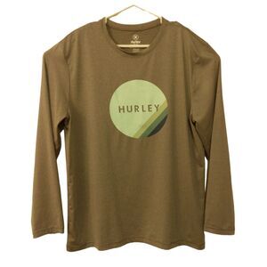 Hurley tshirt mens L LArge gray performance long sleeve surf skate stretch